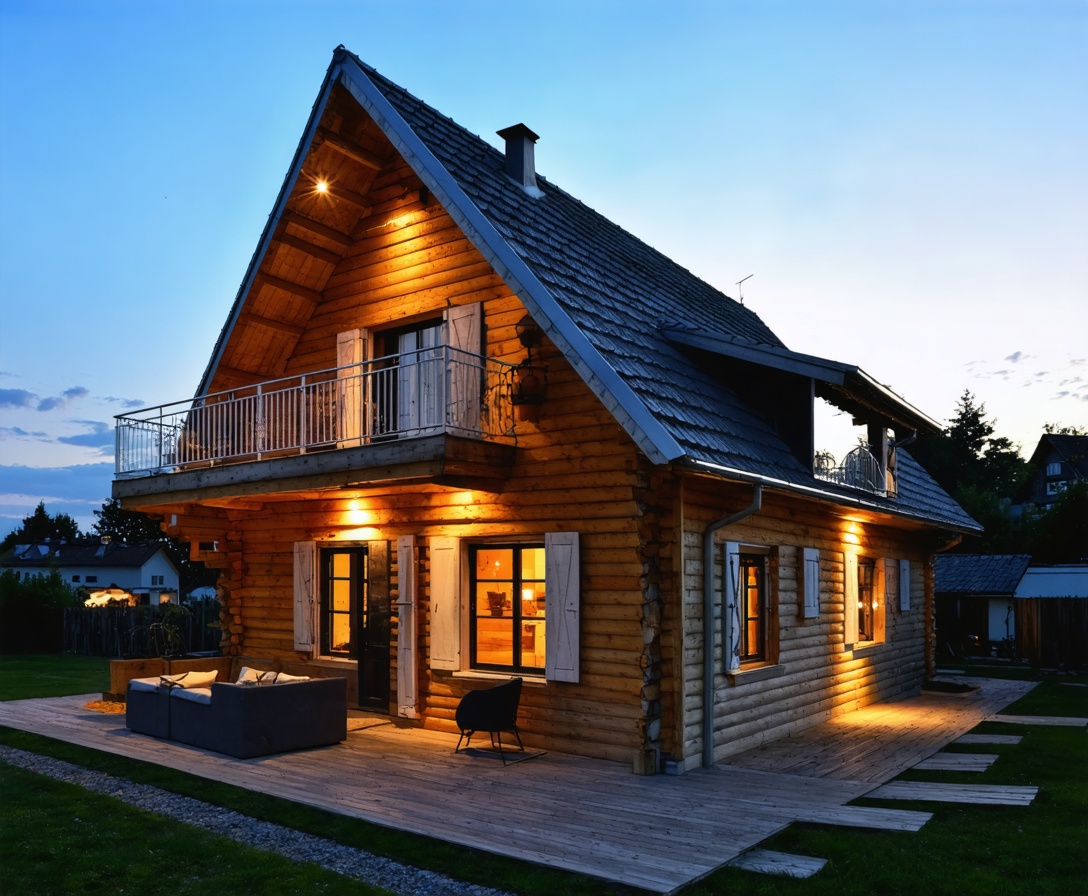 Zrekonštruovaná slovenská drevenica v horách