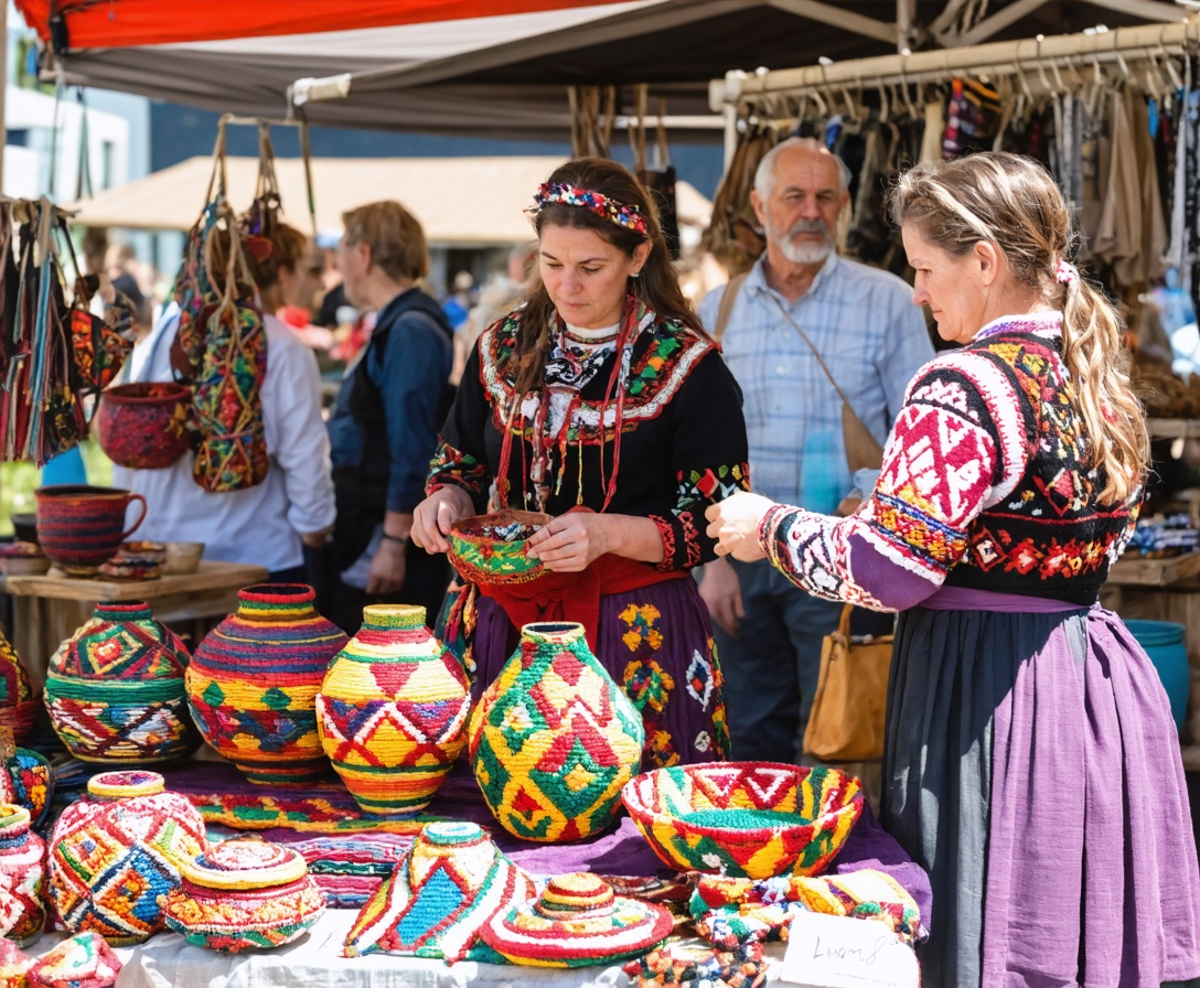 Slovenskí remeselníci ukazujúci tradičné umenie