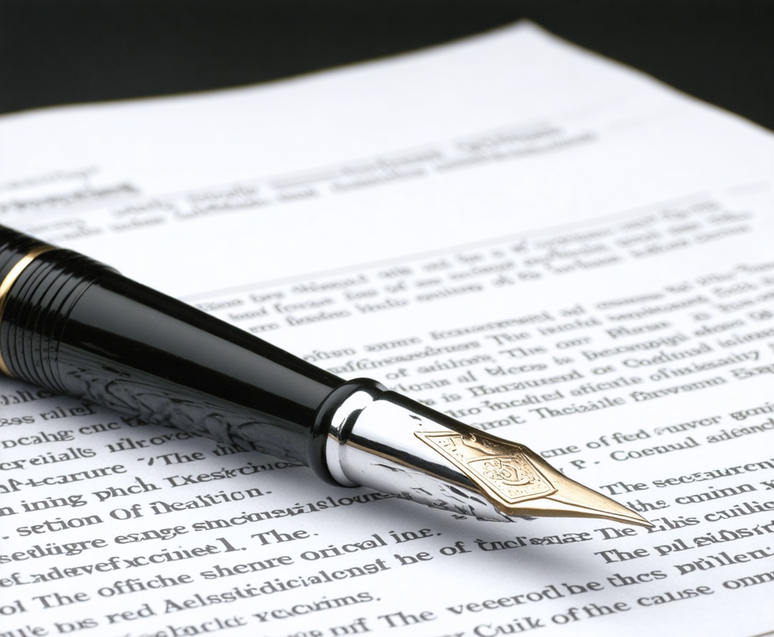 Pohľad na legálne dokumenty a pero